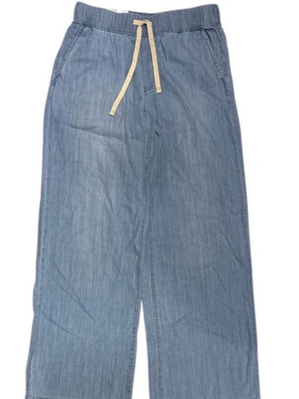 Nine West Light Blue Wide Leg Drawstring Jeans